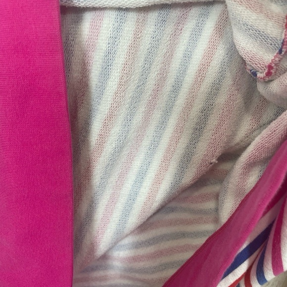 Lands End Serious Sweats Crewneck Sweatshirt Tunic‎ Size L Magenta Stripe Anchor - Picture 5 of 9